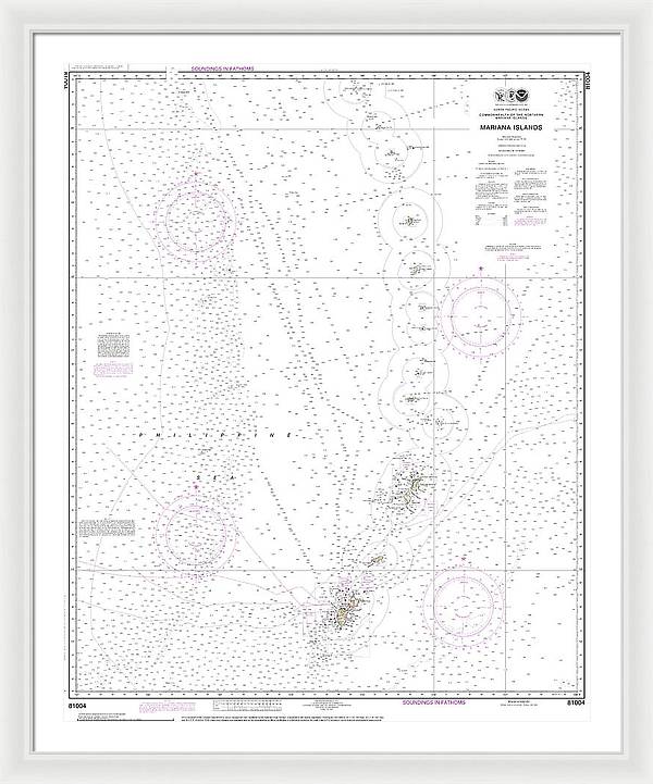 Nautical Chart-81004 Commonwealth-the Northern Mariana Islands - Framed Print