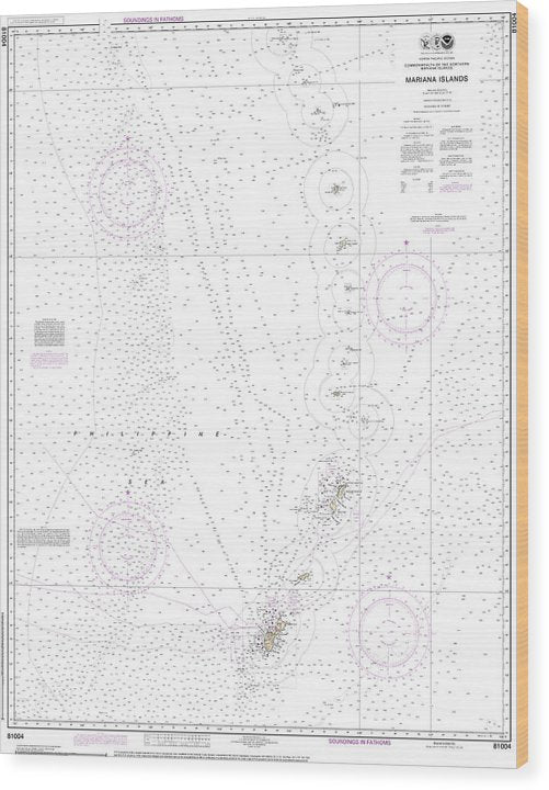 Nautical Chart-81004 Commonwealth-The Northern Mariana Islands Wood Print