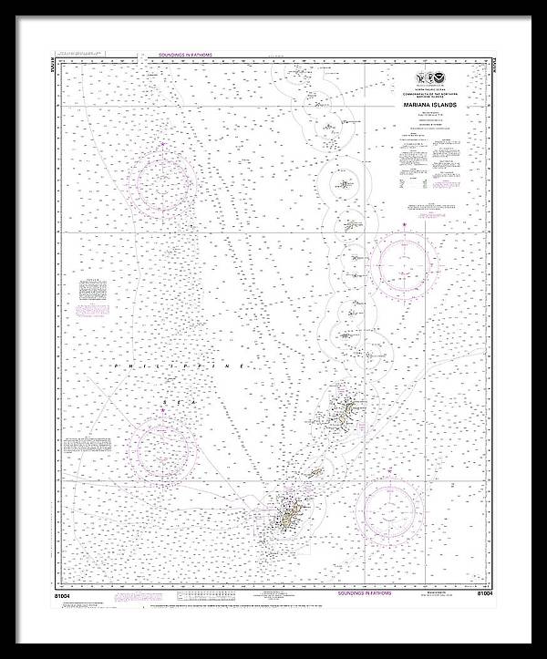 Nautical Chart-81004 Commonwealth-the Northern Mariana Islands - Framed Print