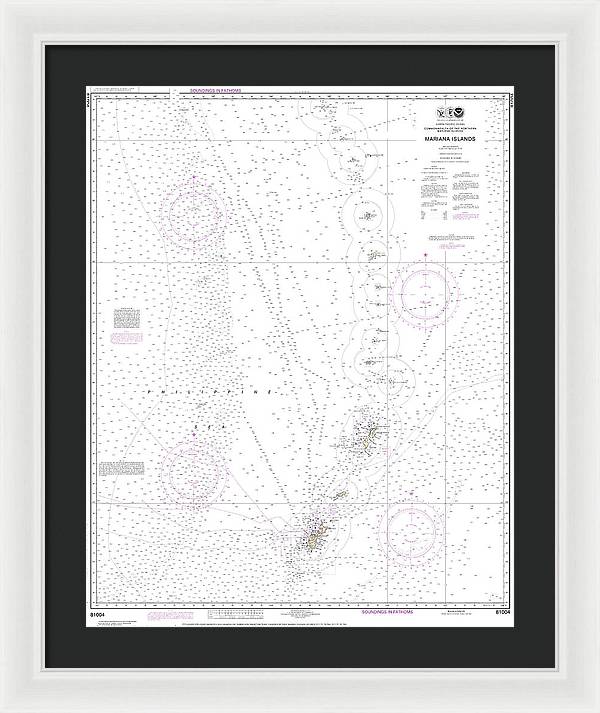 Nautical Chart-81004 Commonwealth-the Northern Mariana Islands - Framed Print