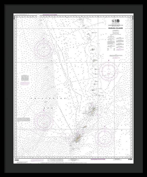 Nautical Chart-81004 Commonwealth-the Northern Mariana Islands - Framed Print