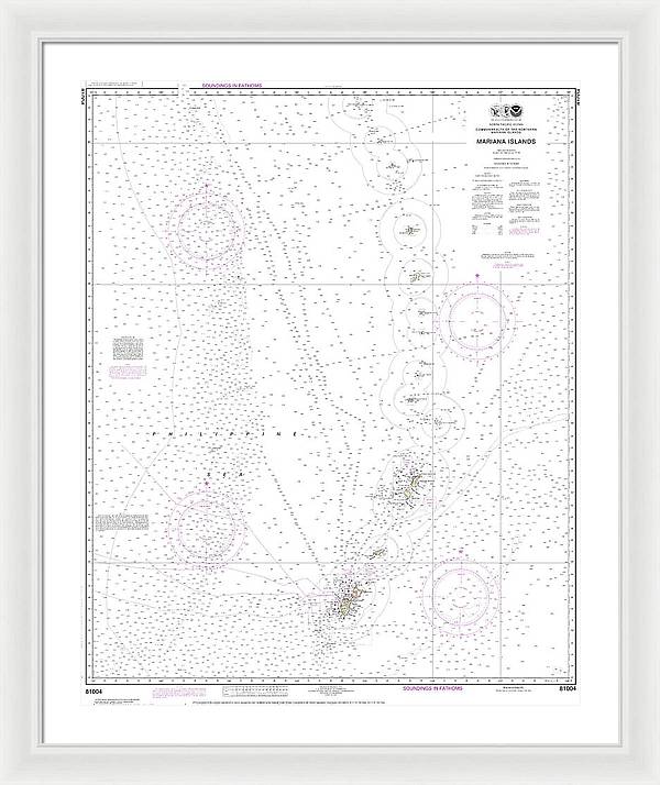 Nautical Chart-81004 Commonwealth-the Northern Mariana Islands - Framed Print