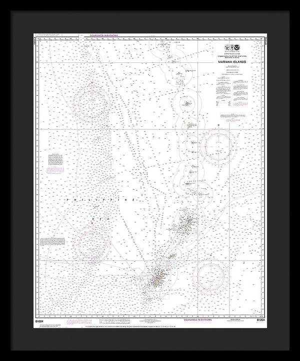 Nautical Chart-81004 Commonwealth-the Northern Mariana Islands - Framed Print