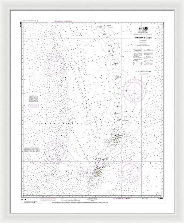 Nautical Chart-81004 Commonwealth-the Northern Mariana Islands - Framed Print