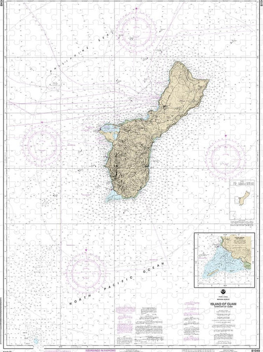 Nautical Chart 81048 Mariana Islands Island Guam Territory Guam, Cocos Lagoon Puzzle