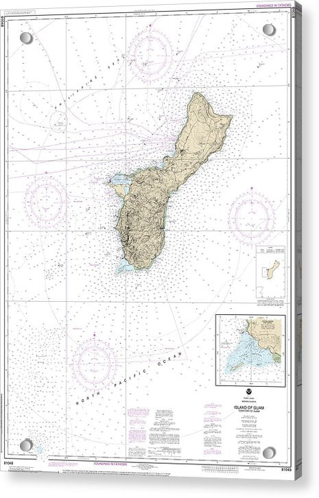 Nautical Chart-81048 Mariana Islands Island-guam Territory-guam, Cocos Lagoon - Acrylic Print