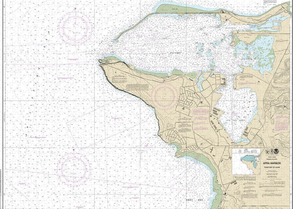 Nautical Chart-81054 Mariana Islands Apra Harbor, Guam - Puzzle