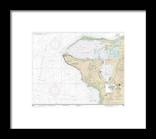 Nautical Chart-81054 Mariana Islands Apra Harbor, Guam - Framed Print