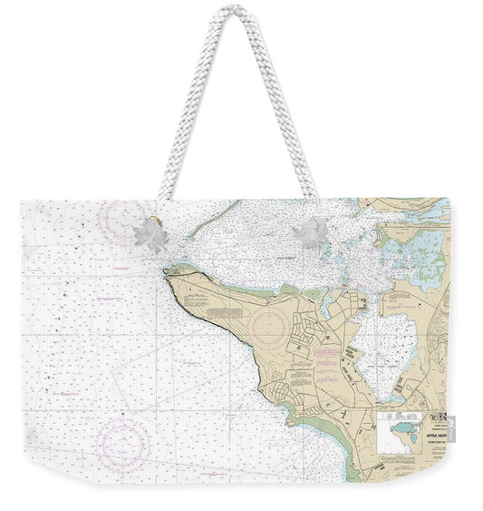 Nautical Chart-81054 Mariana Islands Apra Harbor, Guam - Weekender Tote Bag