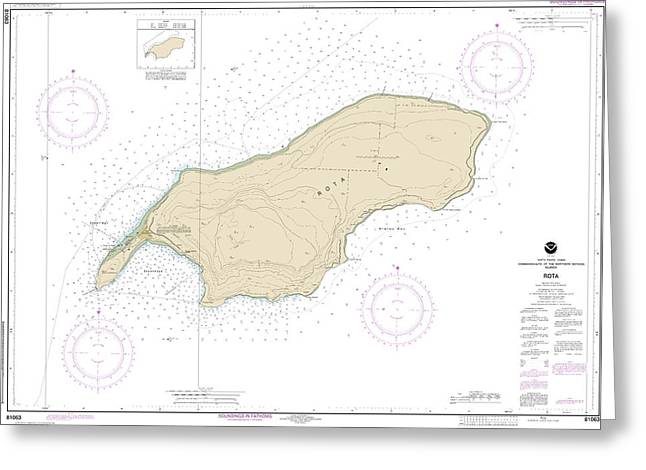 Nautical Chart-81063 Commonwealth-the Northern Mariana Islands Rota - Greeting Card