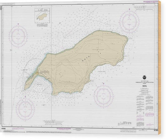 Nautical Chart-81063 Commonwealth-The Northern Mariana Islands Rota Wood Print