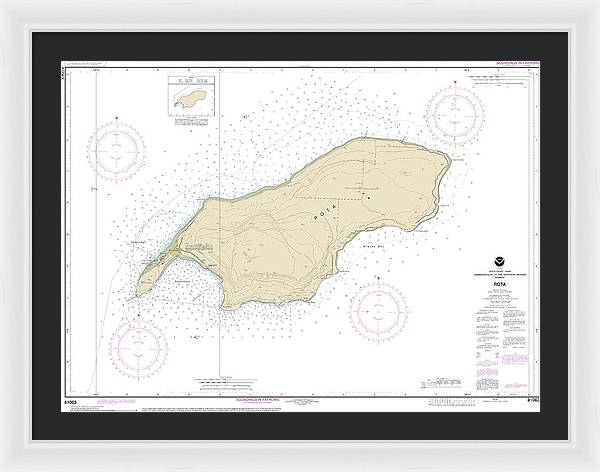 Nautical Chart-81063 Commonwealth-the Northern Mariana Islands Rota - Framed Print