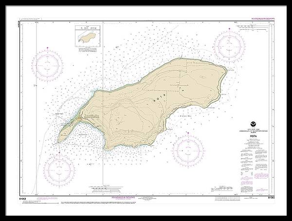 Nautical Chart-81063 Commonwealth-the Northern Mariana Islands Rota - Framed Print