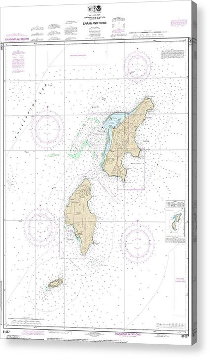 Nautical Chart-81067 Commonwealth-The Northern Mariana Islands Saipan-Tinian  Acrylic Print