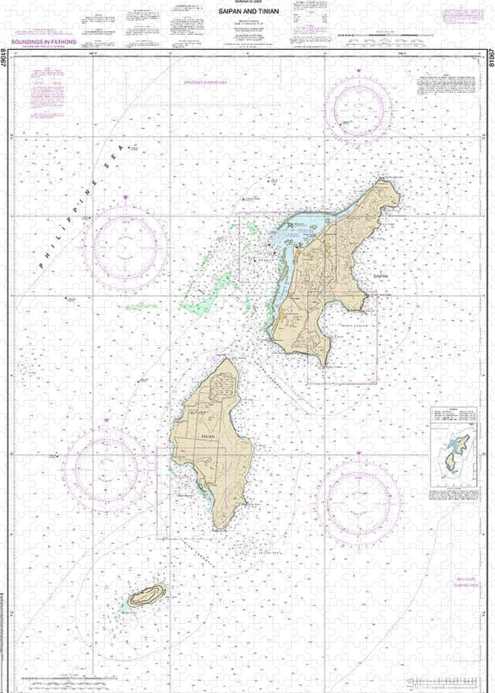 Nautical Chart-81067 Commonwealth-the Northern Mariana Islands Saipan-tinian - Puzzle