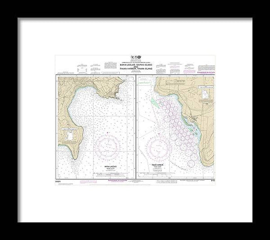 A beuatiful Framed Print of the Nautical Chart-81071 Commonwealth-The Northern Mariana Islands Bahia Laolao, Saipan Island-Tinian Harbor, Tinian Island by SeaKoast