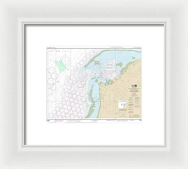 Nautical Chart-81076 Commonwealth-the Northern Mariana Islands Saipan Harbor - Framed Print