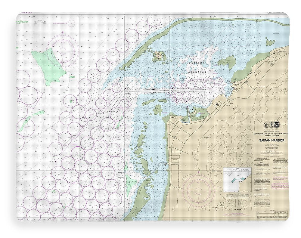 Nautical Chart-81076 Commonwealth-the Northern Mariana Islands Saipan Harbor - Blanket