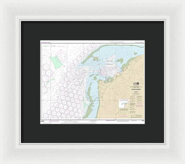 Nautical Chart-81076 Commonwealth-the Northern Mariana Islands Saipan Harbor - Framed Print