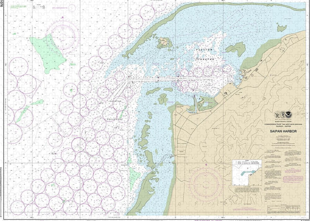 Nautical Chart-81076 Commonwealth-the Northern Mariana Islands Saipan Harbor - Puzzle