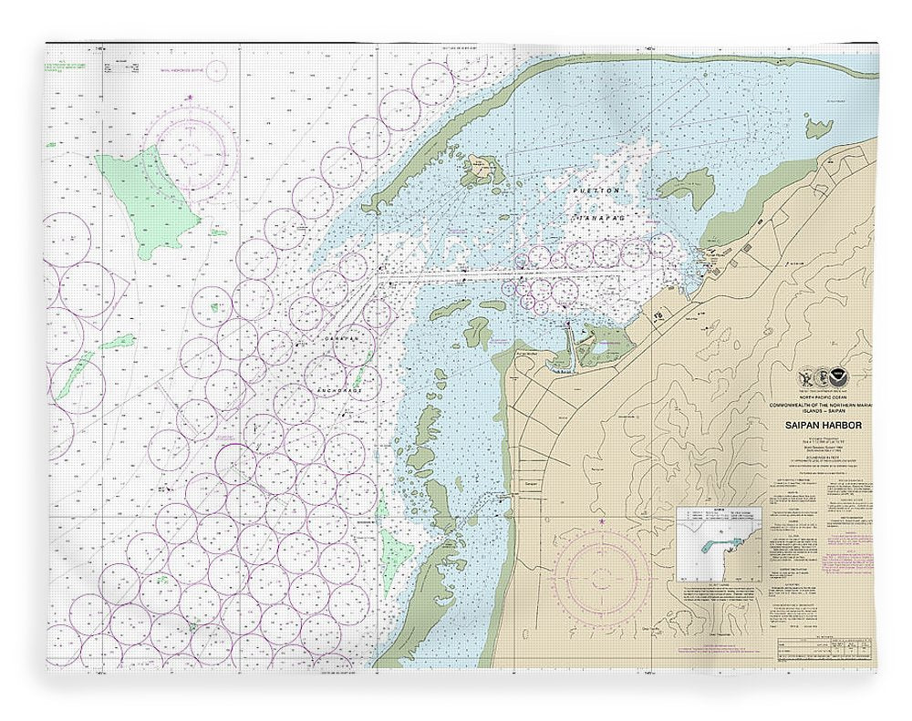 Nautical Chart-81076 Commonwealth-the Northern Mariana Islands Saipan Harbor - Blanket