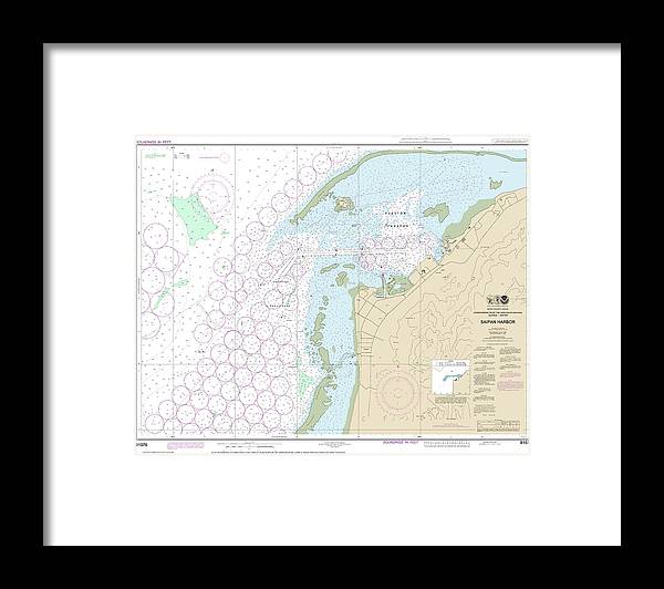 Nautical Chart-81076 Commonwealth-the Northern Mariana Islands Saipan Harbor - Framed Print