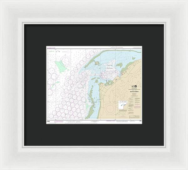 Nautical Chart-81076 Commonwealth-the Northern Mariana Islands Saipan Harbor - Framed Print