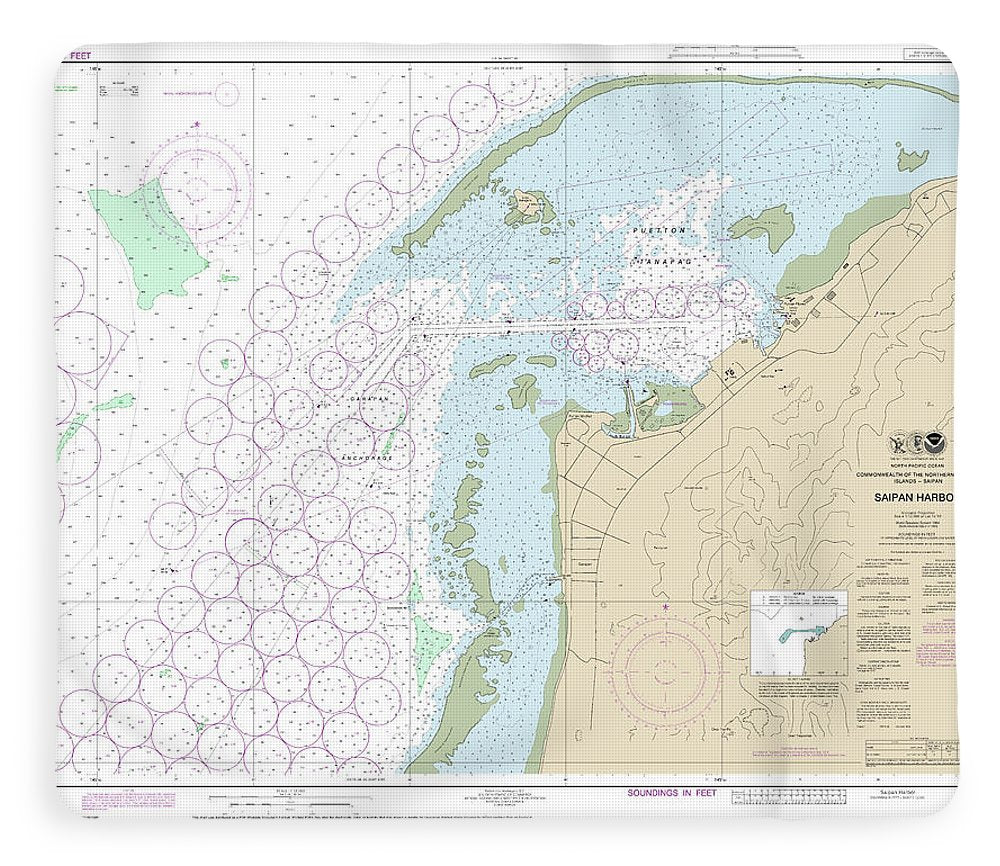 Nautical Chart-81076 Commonwealth-the Northern Mariana Islands Saipan Harbor - Blanket