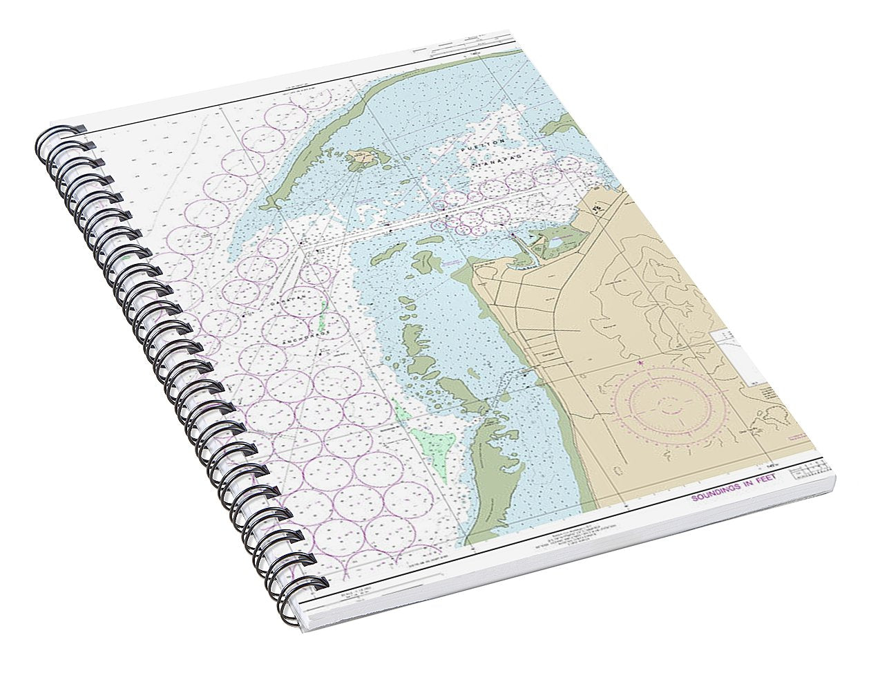 Nautical Chart-81076 Commonwealth-the Northern Mariana Islands Saipan Harbor - Spiral Notebook