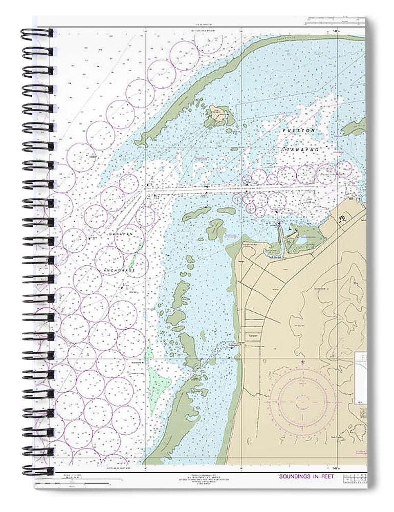 Nautical Chart 81076 Commonwealth The Northern Mariana Islands Saipan Harbor Spiral Notebook