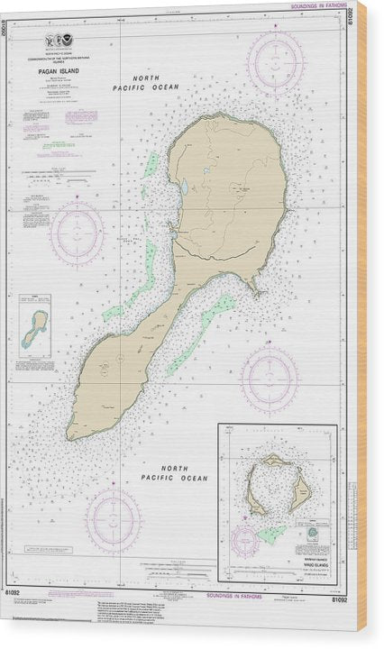 Nautical Chart-81092 Commonwealth-The Northern Mariana Islands Wood Print