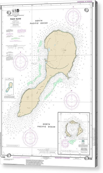 Nautical Chart-81092 Commonwealth-the Northern Mariana Islands - Acrylic Print