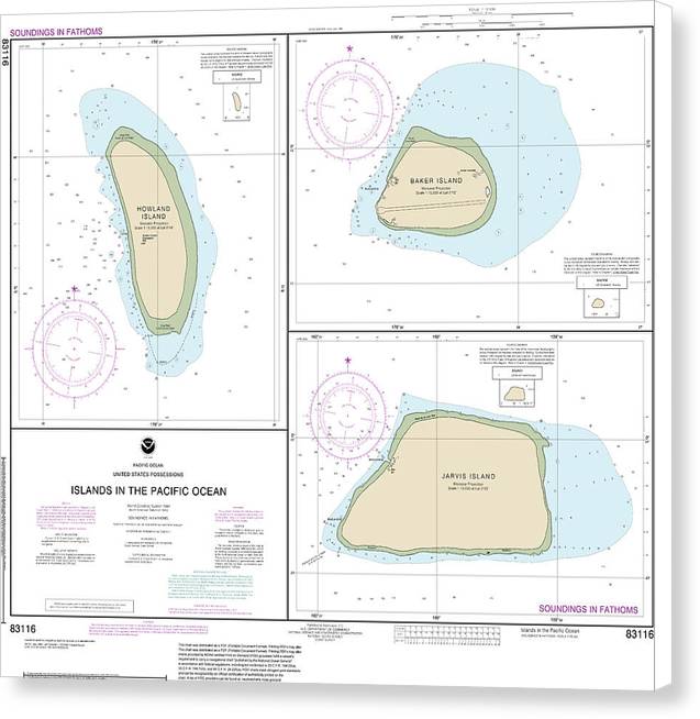 Nautical Chart-83116 Islands In The Pacific Ocean-jarvis, Bake-howland Islands - Canvas Print