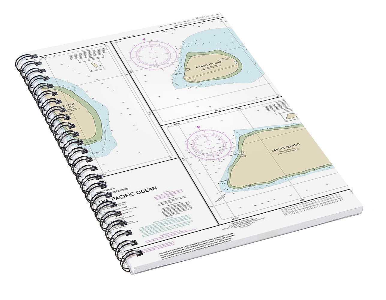 Nautical Chart-83116 Islands In The Pacific Ocean-jarvis, Bake-howland Islands - Spiral Notebook