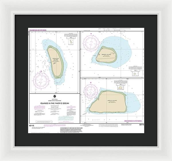 Nautical Chart-83116 Islands In The Pacific Ocean-jarvis, Bake-howland Islands - Framed Print