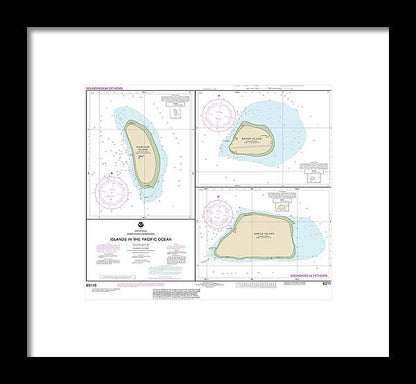 Nautical Chart-83116 Islands In The Pacific Ocean-Jarvis, Bake-Howland Islands - Framed Print  8" x 7"  Framed Nautical Chart Print by SeaKoast.