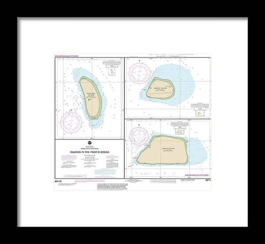 Nautical Chart-83116 Islands In The Pacific Ocean-jarvis, Bake-howland Islands - Framed Print