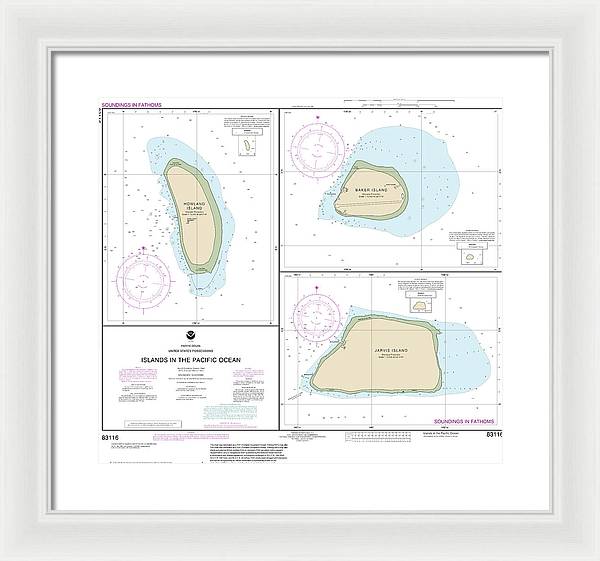 Nautical Chart-83116 Islands In The Pacific Ocean-jarvis, Bake-howland Islands - Framed Print