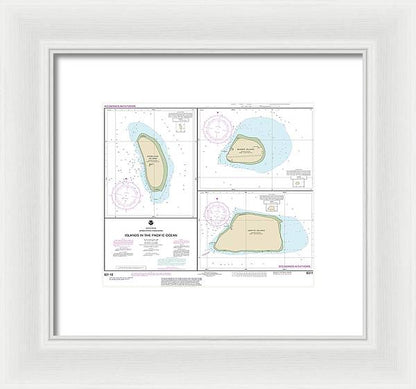 Nautical Chart-83116 Islands In The Pacific Ocean-Jarvis, Bake-Howland Islands - Framed Print  8" x 7"  Framed Nautical Chart Print by SeaKoast.