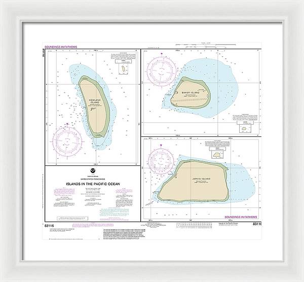 Nautical Chart-83116 Islands In The Pacific Ocean-jarvis, Bake-howland Islands - Framed Print