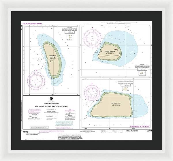 Nautical Chart-83116 Islands In The Pacific Ocean-jarvis, Bake-howland Islands - Framed Print