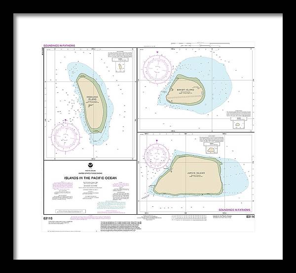 Nautical Chart-83116 Islands In The Pacific Ocean-jarvis, Bake-howland Islands - Framed Print