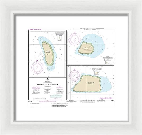 Nautical Chart-83116 Islands In The Pacific Ocean-jarvis, Bake-howland Islands - Framed Print