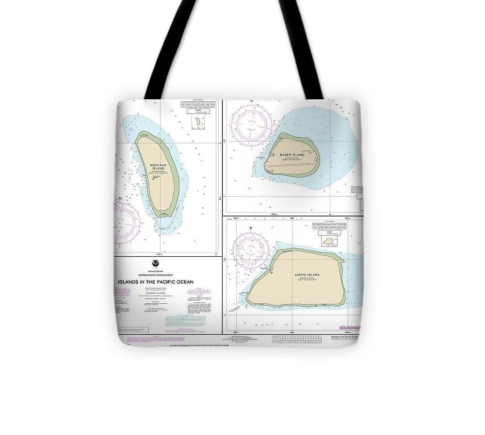 Nautical Chart 83116 Islands In The Pacific Ocean Jarvis, Bake Howland Islands Tote Bag