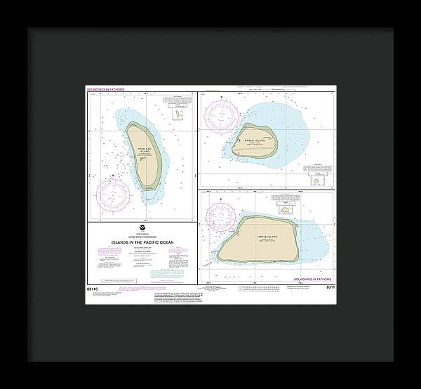 Nautical Chart-83116 Islands In The Pacific Ocean-jarvis, Bake-howland Islands - Framed Print