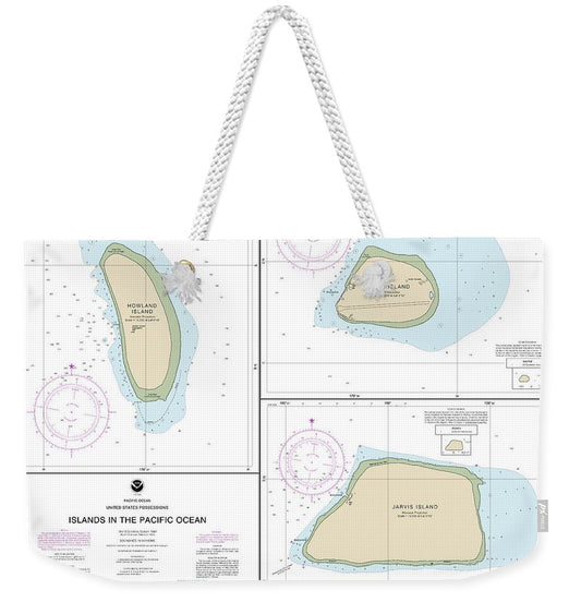 Nautical Chart-83116 Islands In The Pacific Ocean-jarvis, Bake-howland Islands - Weekender Tote Bag
