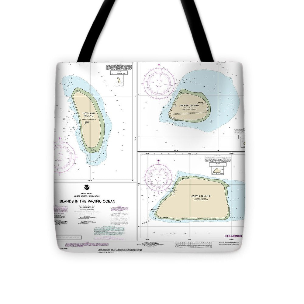 Nautical Chart-83116 Islands In The Pacific Ocean-jarvis, Bake-howland Islands - Tote Bag