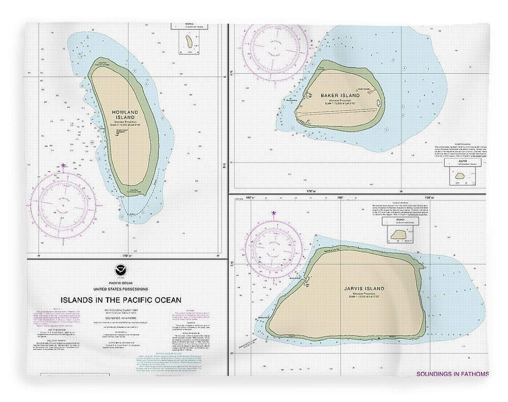 Nautical Chart-83116 Islands In The Pacific Ocean-jarvis, Bake-howland Islands - Blanket