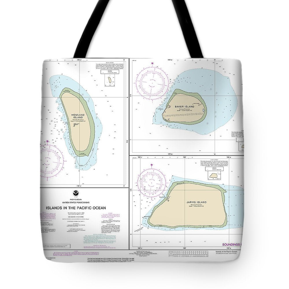 Nautical Chart-83116 Islands In The Pacific Ocean-jarvis, Bake-howland Islands - Tote Bag