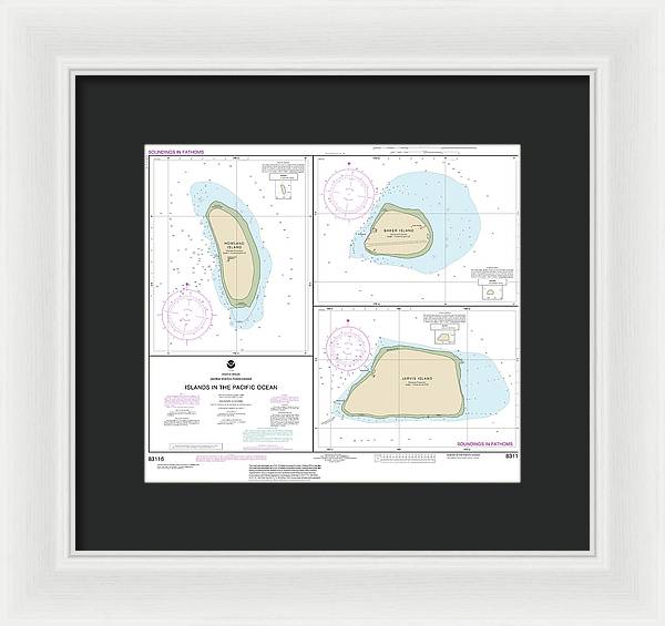 Nautical Chart-83116 Islands In The Pacific Ocean-jarvis, Bake-howland Islands - Framed Print